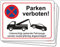 Pubblimania Señal de 3 mm de aluminio Dibond de 3 mm con prohibido aparcar (30 x 40 cm)