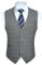 HISDERN Anzugweste für Herren Formale Weste Hochzeits Party Westen Plaid Klassisch Business Herren Anzugwesten,Hellgrau-N,L