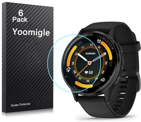 Yoomigle 6 Unidades Protector de Pantalla Compatible con Garmin Venu 3 Smartwatch HD Claro Suave Protectors para Garmin Venu 3 Reloj Flexible Película de TPU No Vidrio Alta Definicion