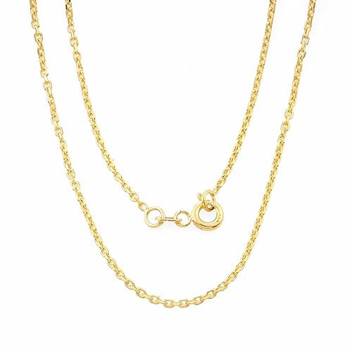 Nicole Manson Goldkette 585 Gold 14k kette 1.3 mm Ankerkette massiv halskette (40)