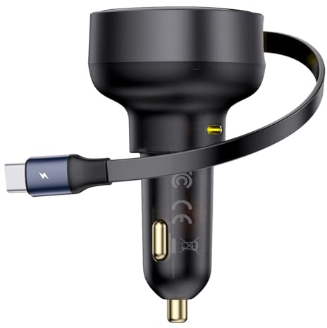 Baseus Car Charger Enjoyment Pro with Cable USB-C, 60W (Black)