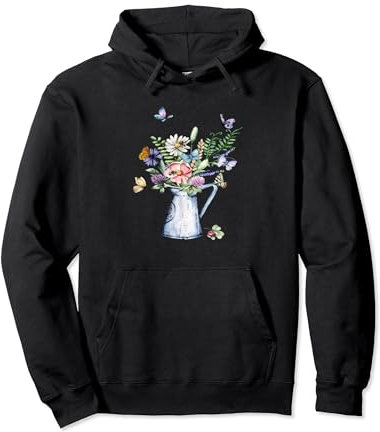 Pichet à eau mignon abeille papillon fleurs sauvages Cottagecore Sweat à Capuche