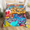 Hippie-Graffiti-Bettwäsche-Set, Einzelbett, für Kinder, Jungen, Jugendliche, Bettbezug, moderne Bettwäsche, Wanddekoration, Urban Street Art, Tagesdecke mit 1 Kissenbezug, Reißverschluss und Bändern,