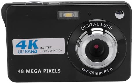 4K Digitalkamera, 8 Fach Zoom Videokamera, Camcorder, Autofokus mit 2,7 Zoll Bildschirm, 48 MP HD Anti Shake Taschen Reisekamera für Fotografie, Selfie Vlogging (Black)