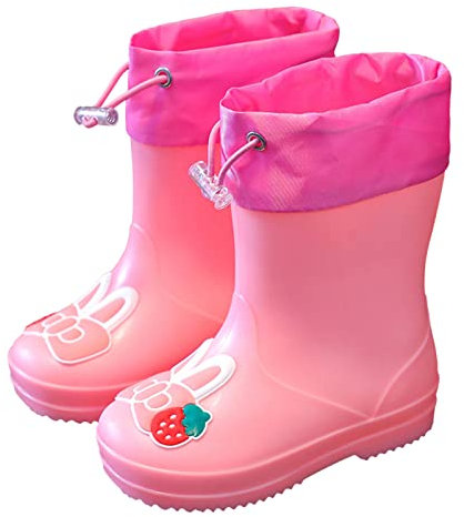 Boots Stivali da Pioggia per Ragazze e Bambini, Isolati in Gomma, Rosa, 24 EU