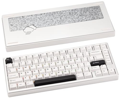 CutiePcs WOBKEY Rainy 75 Aluminum Cocoa Switch Mechanical Keyboard with Superior Acoustics, Wired, BT, 2.4G wireless Connectivity (Pro - Silver)