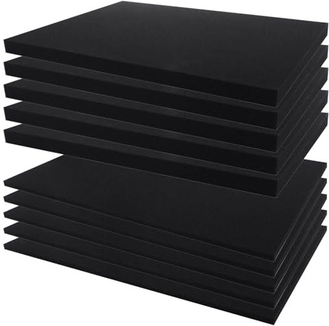 AKOLAFE 10 Pack Tool Box Foam 400x300mm Foam Insert Toolbox High Density Square Foams Pre Cube Packing Foam Sheet for Tool Box Organisation, Packing, DIY, 25mm+10mm Thcik