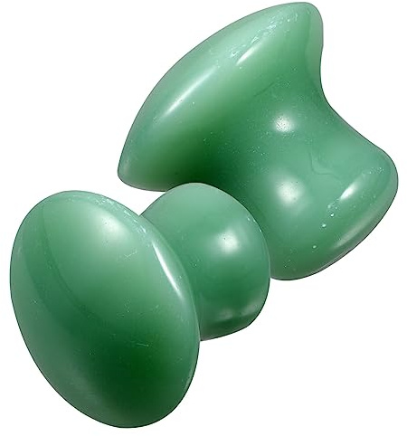 Jade Massieren Pilzförmige Massagegeräte 2 Stück Grün Aventurine | Gesichtsmassagegerät, Glatter Massagestein, für Hautpflegeprodukte, Verbessert Aufnahme und Durchblutung