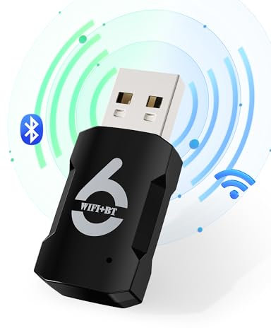 RENGOGA Antena WiFi USB Bluetooth AX900Mbps - Adaptador Red Dual Band 2.4G/5GHz 5.3 para PC/Laptop - Receptor USB 2.0 Compatible Con Windows 11/10