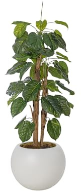 73.75'' Artificial Devil's Ivy in a White Fishbowl Planter Perfect for Indoor and Outdoor use