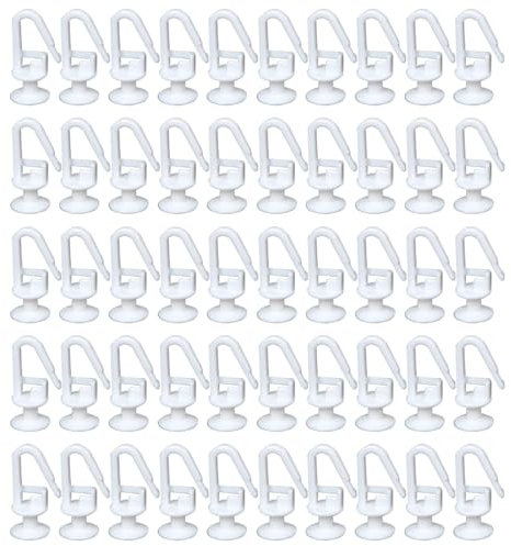 EIYVPRA Gancetti Tenda, Ganci per Binario, 100 Pezzi Plastiche Accessori per Tende di Finestra, ganci tende, gancetti per tende, ganci per tende, Porta e Doccia (Bianco)