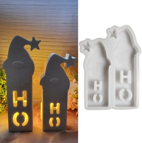 ALEFBET Silikonformen Gießformen, Silikonform Weihnachten Zwerg, Silikon Gießform Weihnachten, Gipsformen zum Gießen, Epoxidharz Formen zur Herstellung von Weihnachtsdekorationen