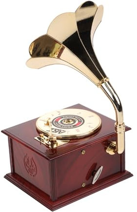 HOLIDYOYO Retro Musikbox Mit Mechanik Vintage Grammophon Design Für Tischdekoration Und Für Geburtstage Und Festlichkeiten