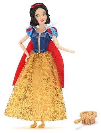 Disney Store Official Poupée Classique Blanche Neige, Blanche Neige et Les Sept Nains, 29 cm/11, Poupée Disney entièrement articulée avec Belle Robe et Brosse à Cheveux Miniature, à partir de 3 Ans