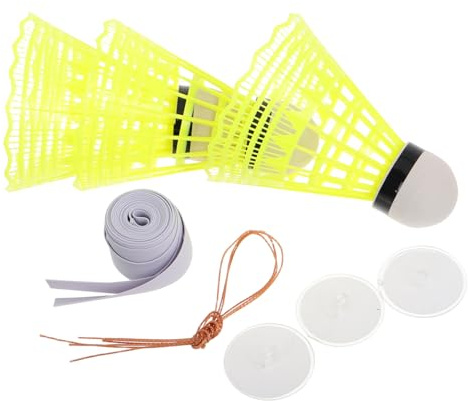 Kisangel Federball Trainingsgerät mit Elastischem Seil, Gelb, Nylon | Einzelspieler Übungsset für Badminton, für Indoor Solo Training, für Anfänger und Fortgeschrittene