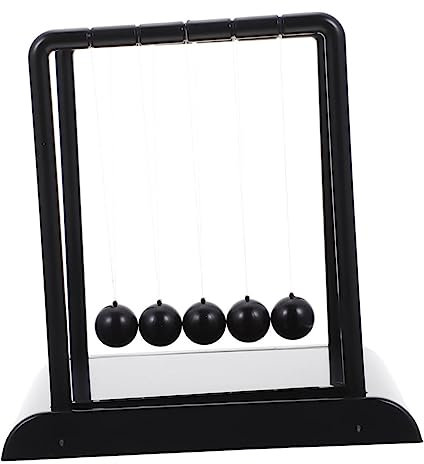 ERINGOGO Black Billiard Ball Newton Cradle Pendulum Beads Home Decor Office Desktop Scientific Toy Ornament for Indoor Display