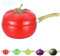 Olla de hierro fundido esmaltado para tomate y cocotte, bonita olla de sopa antiadherente con tapa, olla multifunción con asas dobles (tomate rojo) (Tomates-b)