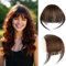 Clip in Pony Echthaar Haarteil Echthaar Clip in Bangs mit Temple Remy Echthaar Pony Fringe Air Bangs für Frauen(Dunkelbraun）