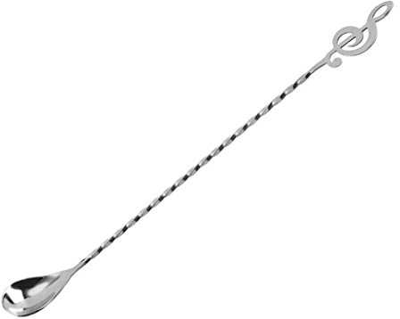Spoon Stainless Steel Cocktail Spoon with Long Handle with Musical Note Shape for Head Spoon Stirring S