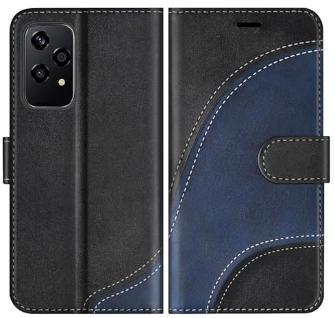 BoxTii Cover per Honor 200 Lite 5G, Custodia in PU Pelle Portafoglio, Magnetica Flip Cover a Libro con Slot per Schede per Honor 200 Lite 5G, Nero