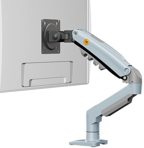 Single Monitor Arm for 17 to 30 Inch Computer Screens, Monitor Stand Load up to 9 kg, Rotate Tilt Swivel Adjustment VESA 75 & 100 mm (F80-XV)