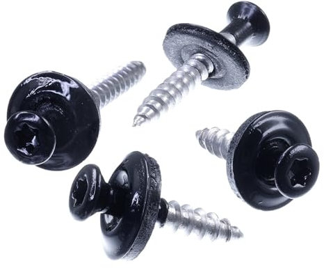 SECCARO Spenglerschraube 4,5 x 35 mm, RAL 9005 tiefschwarz, Edelstahl A2, EPDM-Dichtscheibe 15 mm, TX/Innensechsrund, 100 Stück