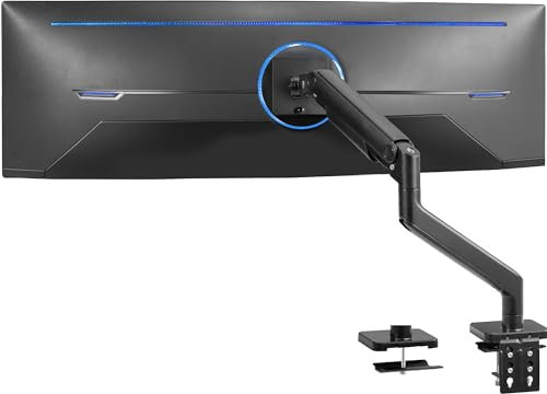 VIVO Heavy Duty Aluminum Ultrawide Monitor Tension Arm for 49 inch Screens up to 44 lbs, Premium Desk Mount Monitor Stand Designed for Samsung Odyssey G9 and More, Black, STAND-V101V