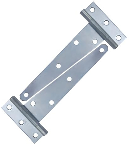 DOMIRA T Hinges Silver Galvanized Steel – Heavy Duty T-Hinge for Shed, Gate, Door, Garage, Fence, Barn – Rust Resistant Outdoor (Galvanizing, 300mm (12))