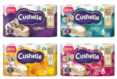 Quilted Toilet Rolls Bundle Set (4 Packs of 6 Rolls)