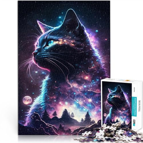 Puzzles für Erwachsene 2000 Puzzles Katzengalaxie Aus Karton für 14+ Analyse und Logik Geburtstagsgeschenke。Größe：70x100cm/27.5x39.3Zoll