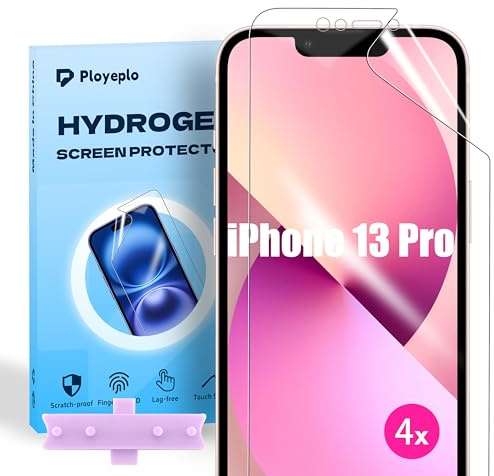 Ployeplo Hydrogel Folie für iPhone 13 Pro, 4 Stück Schutzfolie Klar HD Weich TPU Displayschutzfolie, Hochempfindliche Kratzfest Schutzfolie(Nicht Gehärtetes Glas)