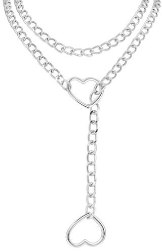 QZKJQDD Slip Kette Choker Kette Damen für Frauen, Halsband Damen für Sex, Edelstähle Slip Chain, Schmuck Verstellbare Lariat Y-Halskette für Männer und Frauen