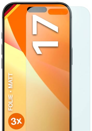 moex FlexProtect matte Schutzfolie für iPhone 17 Displayschutz Folie matt gegen Reflexionen, Anti Reflex Handyfolie mit Sonnenschutz, Kompatibel mit jeder Handyhülle, 3 Stück