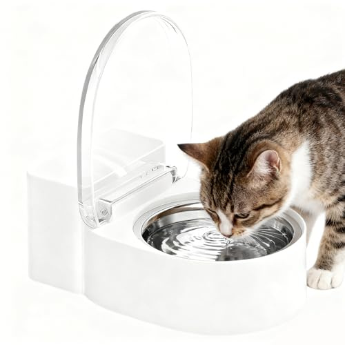 Bebedero para Gatos,Plato Elevado Pequeño con Forma De Inodoro,Flujo Automático Bebedero para - para Mascotas Perros Comida Alimentación Hogar Cocina Salón