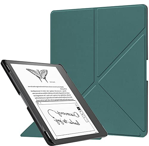 Case for 11 Kindle Scribe 2025 3rd Gen & Kindle Scribe Colorsoft 2025 1st Gen, Lightweight PU Leather Origami Stand Smart Cover with Pen Holder, Auto Sleep Wake, Dark Geen