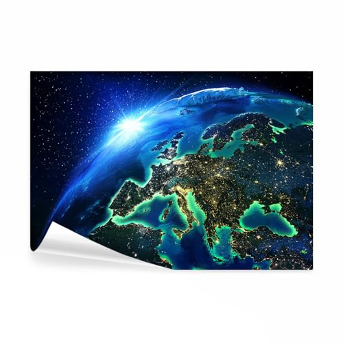 decomonkey Fototapete Erde Planet, 350x256 cm, XXL, Kosmos Kontinente | Vlies, Schlafzimmer, Wohnzimmer, Design, Tapete, Fototapeten, Tapeten, Vliestapete, Wandtapete, moderne, Wand