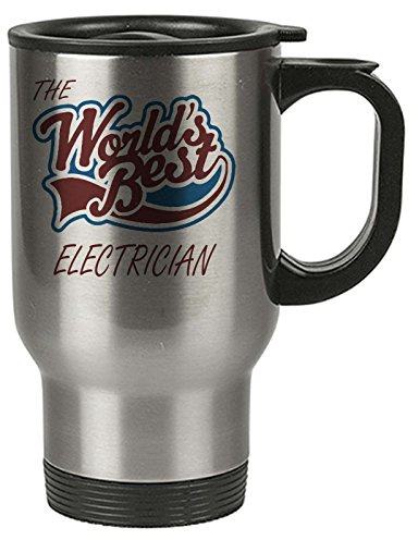 The Worlds Best Electrician Thermal Eco Travel Mug - Stainless Steel - Reusable Coffee Cup