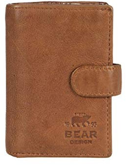 BEAR DESIGN Kartenetui Minibörse Geldbörse Portemonnaie klein Cognac