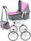 The Magic Toy Shop BiBi Doll Baby Doll Pram Toy In Pink With Storage Basket, Carry Bag For Girls Boys Ages 3 To 10 Years - Cambridge Dolls Pram Toys, Baby Doll Accessories, Dolls Pushchair, Dolls Cot