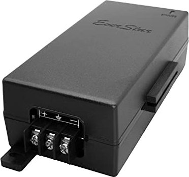 EverStar iPoE-17W48GDW-af Gigabit | 12/24V (9-36) DC in | 48VDC PoE Out | 17W | DC/DC Converter + 802.3af 4 Pair Powering Solar PoE Injector for Unifi Mesh AP | Black