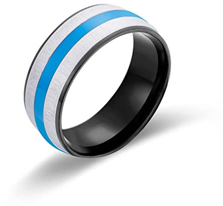 Stfery Ehering Vintage, Herren Ring Edelstahl 54 Primärfarbe Dreifarbig Modeschmuck Geburtstags Geschenk für Freund