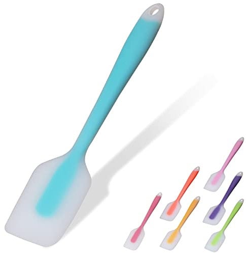 Silicone Spatula, Spatulas for Cooking 450°F Heat Resistant Seamless Rubber Spatulas Non-Stick Silicone Kitchen Utensils for Cooking, Baking and Mixing, Dishwasher Safe (Blue)