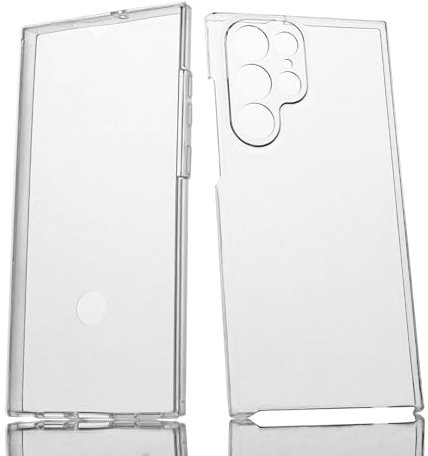 Max Power Digital Coque pour Samsung Galaxy S22 Ultra Silicone Transparent Housse Antichoc Double Face 360 Degrés Etui Arrière et Avant - Protection Complète de Votre Téléphone Portable