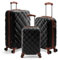 HOMELUX Kofferset 3 Teilig Hartschale Reisekoffer ABS Leicht Trolley Rollkoffer Hartschalenkoffer Set - M-L-XL (01-Schwarz, Set)