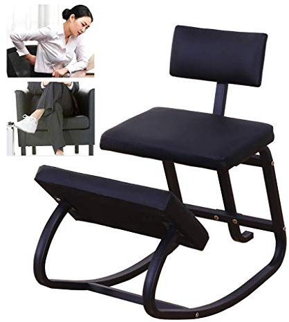 Ergonomischer Kniestuhl, verbessern Sie Ihre Körperhaltung, dick gepolsterter Sitz, Bürohocker-Sitzstuhl für Zuhause und Büro, geeignet für Meditation, Spiel, Computerarbeit, Schwarz Made in China