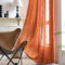 Sutuo Home Orangefarbene Boho-Vorhänge für Schlafzimmer, Wohnzimmer, Terrakotta, halbverdunkelnd, Leinen, Bauernhaus, Shabby-Chic-Quasten, Fensterbehandlung, Bohemian-Stickerei, Vorhang,