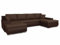 Wohnlandschaft mit Schlaffunktion Faris U-Form - Couch, Schlafsofa mit Bettkasten, Couchgranitur mit Bettfunktion, Big Sofa, Bettsofa (Braun (Madryt 128 + Inari 24))
