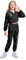 LOLANTA Kinder Pailletten Hip Hop Tanz Kostüm Street Dancewear Jacke Hose Set, Schwarz, 8-9 Jahre, 140