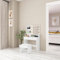 Vanity Desk, Makeup Vanity Table with Mirror and Stool, Makeup Vanity Desk with 2 Drawers 4 Shelves Storage Unit, White Vanity Make Up Desk with LED Lights for Bedroom Furniture