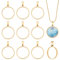 UNICRAFTALE 10 Stück Runde Lünettenanhänger Offener Rückseite Edelstahl Ringrahmen Anhänger Goldene Geometrische Rohlinge Charms Hohler Rahmen Anhänger Fassungen Für Ohrringe Halsketten Armbänder